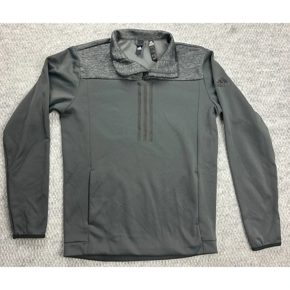 Adidas ClimaWarm Jacket Mens Small Gray Full Zip Training Track FM5538